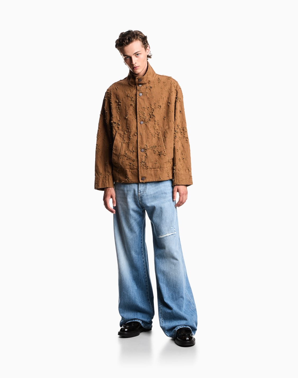blouson-in-canvas-con-dettagli-distroyed-marrone--emporio-armani
