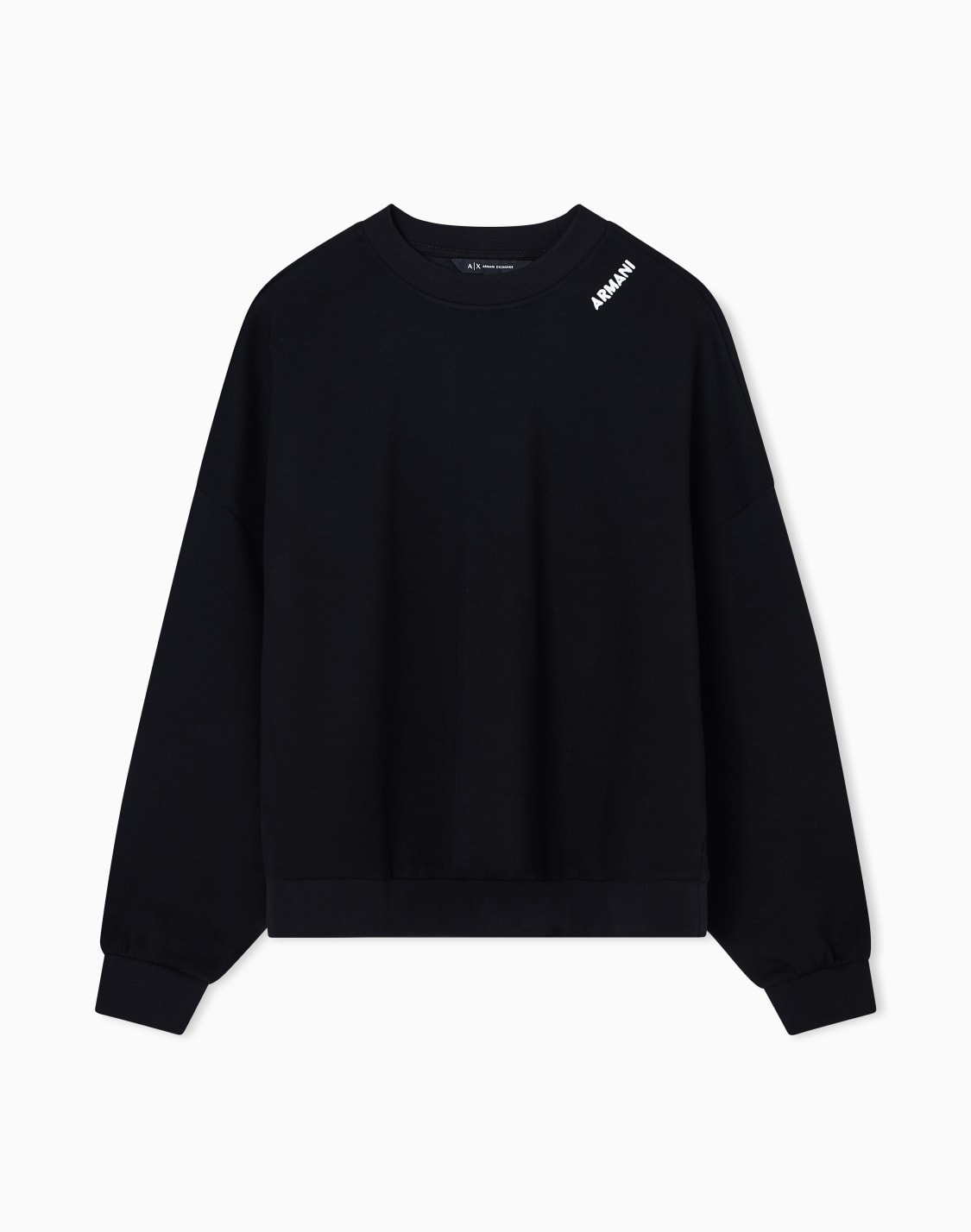 cropped-crewneck-sweatshirt-negro--armani-exchange