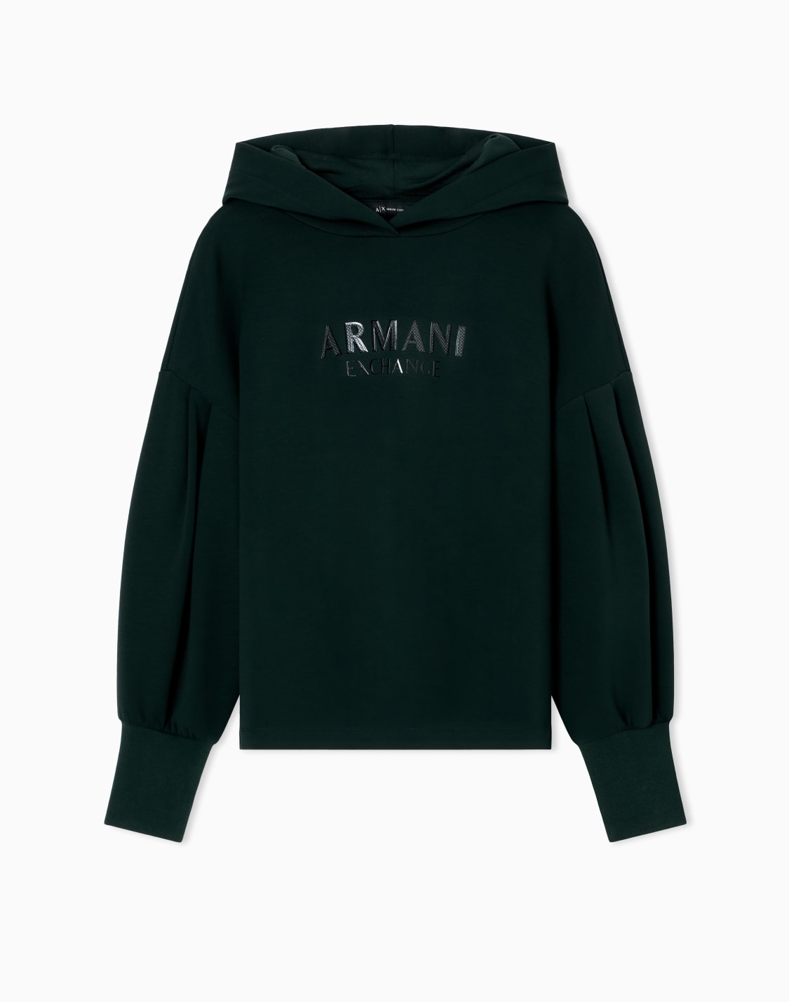 axロゴ-リブポイント-フデッドスウェットプルオバ-グリン--armani-exchange
