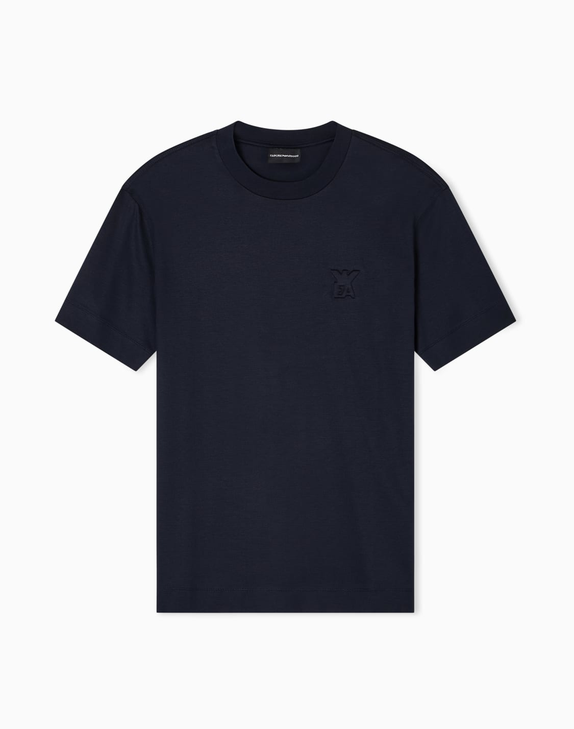 asv-lyocell-jersey-blend-t-shirt-with-domed-logo-navy-blue--emporio-armani