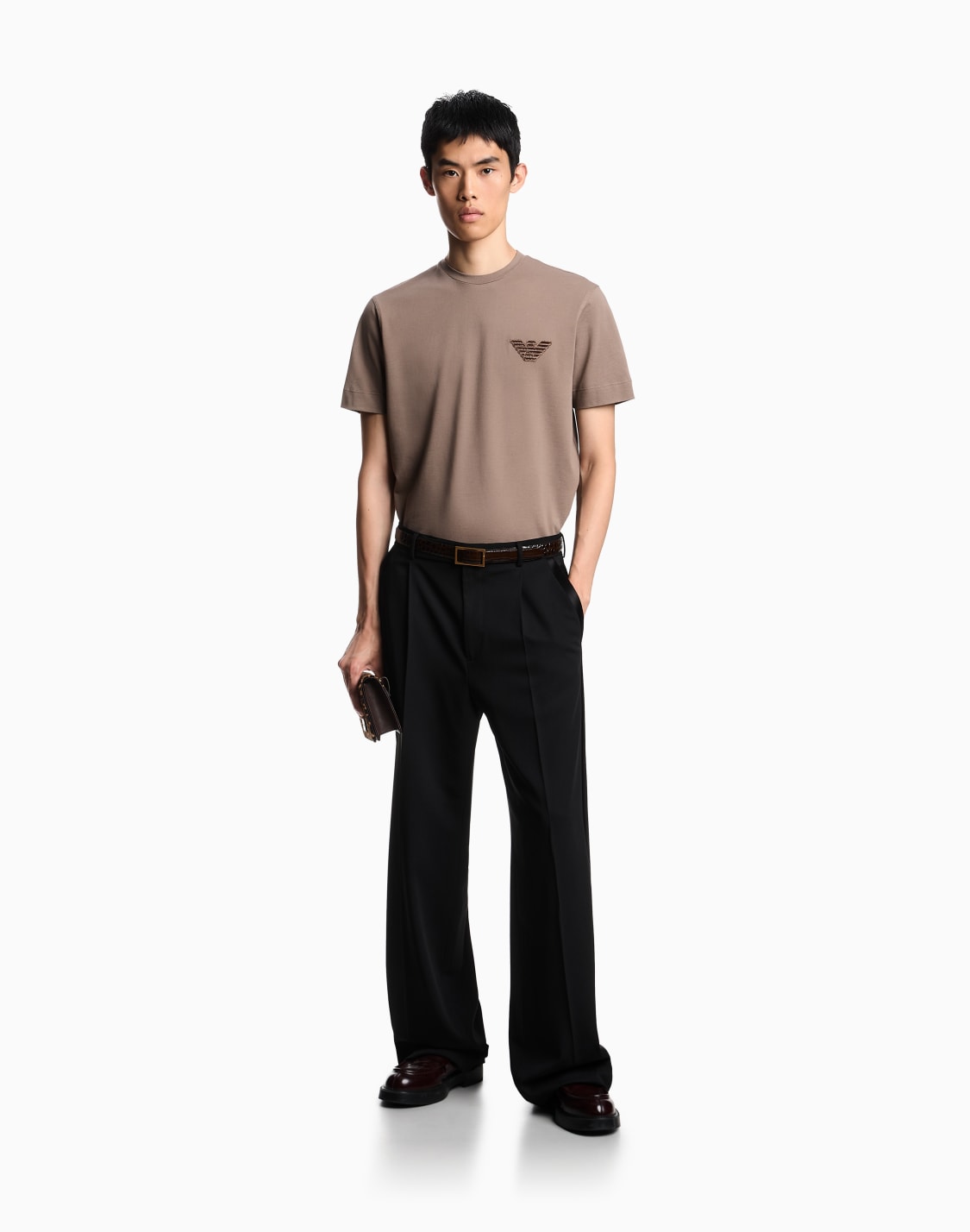 tシャツ-ピケジャジ-イグルパッチ-ベジュ--emporio-armani