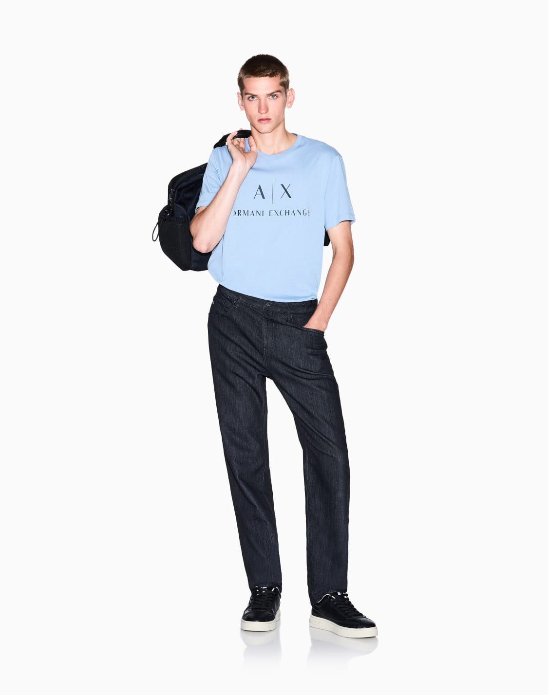 t-shirt-slim-fit-en-jersey-avec-logo-bleu-clair--armani-exchange