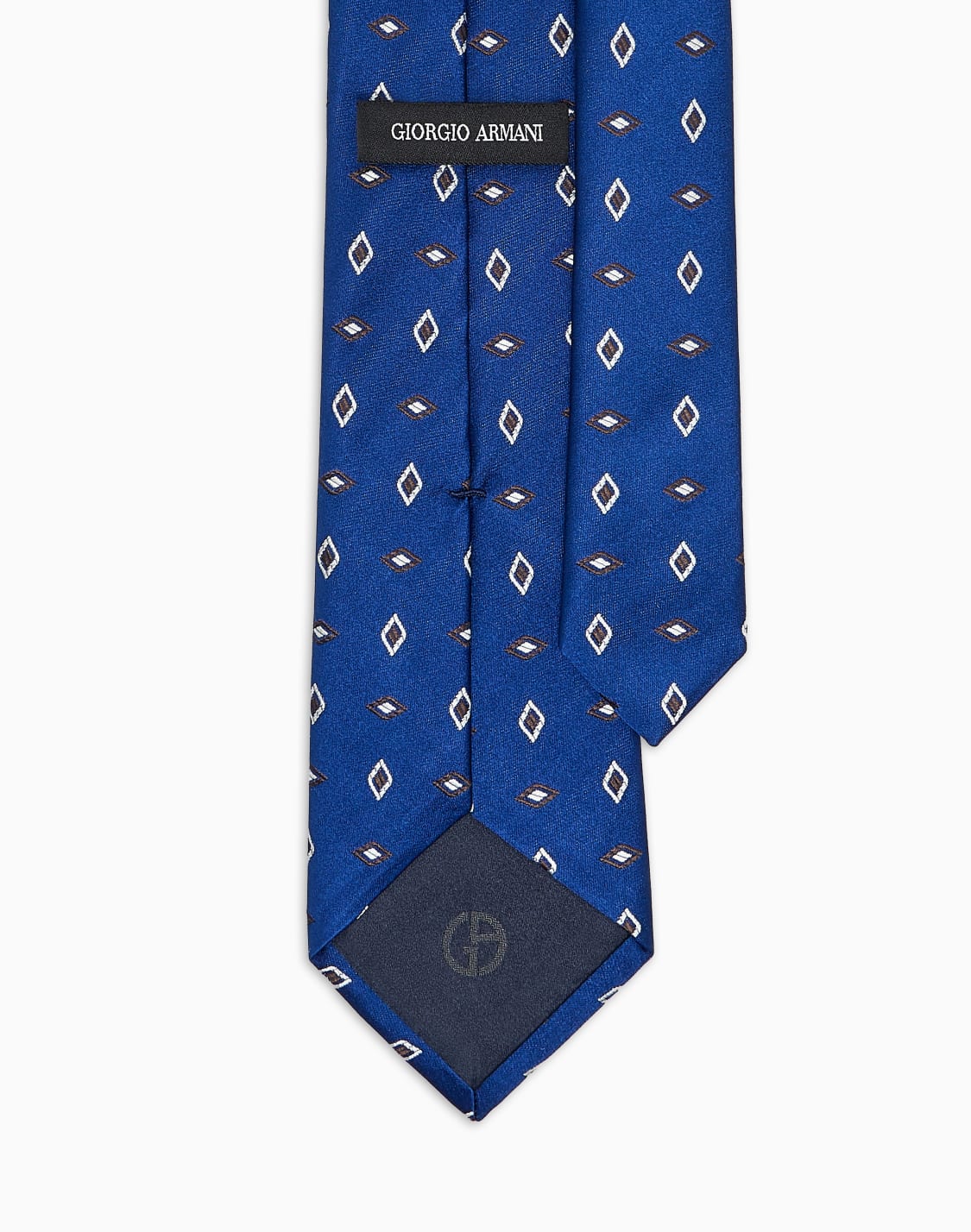 シルクネクタイ-ジャカド幾何学モチフ-ブラック--giorgio-armani