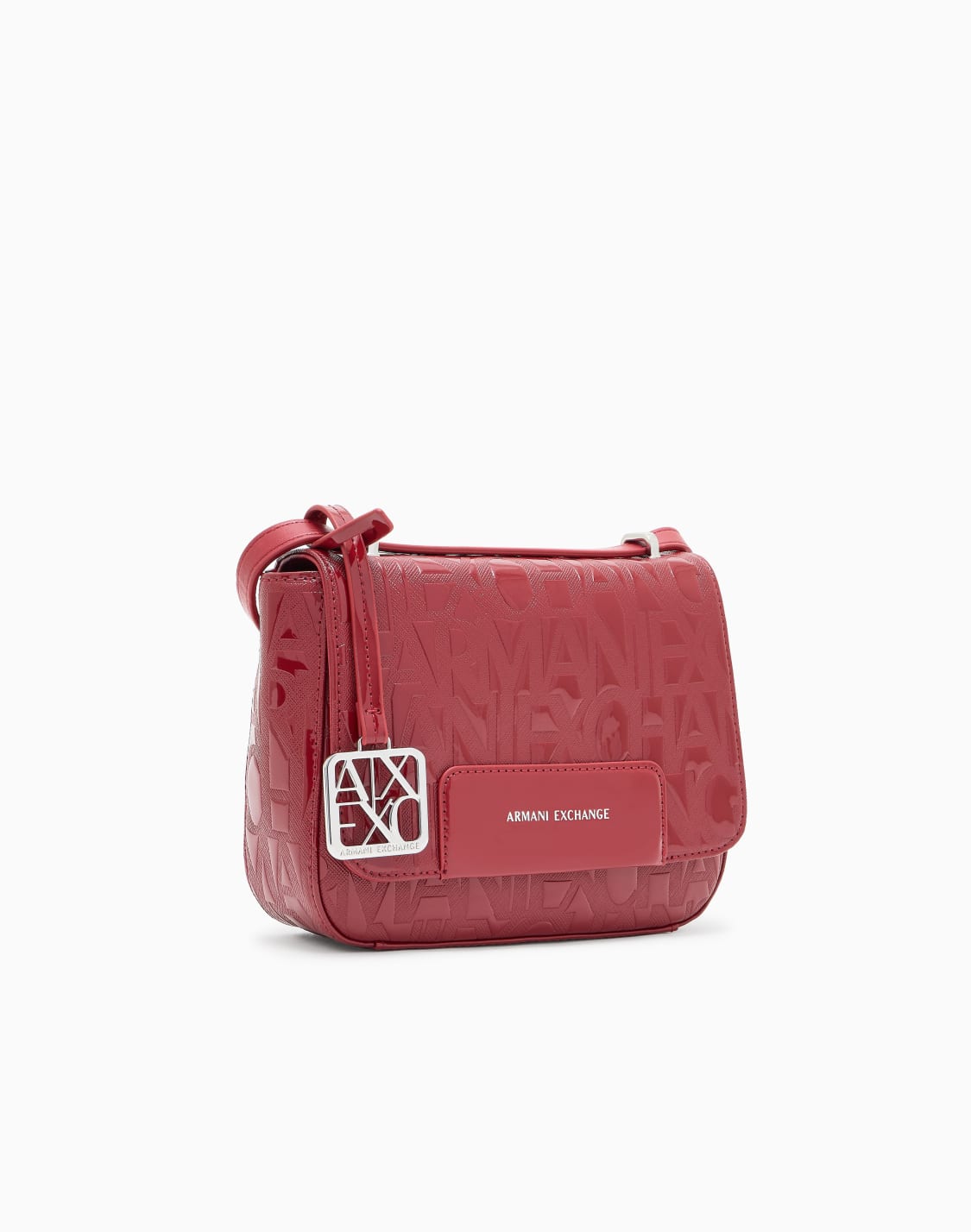 オルオバエンボスロゴ-ミニショルダバッグ-レッド--armani-exchange