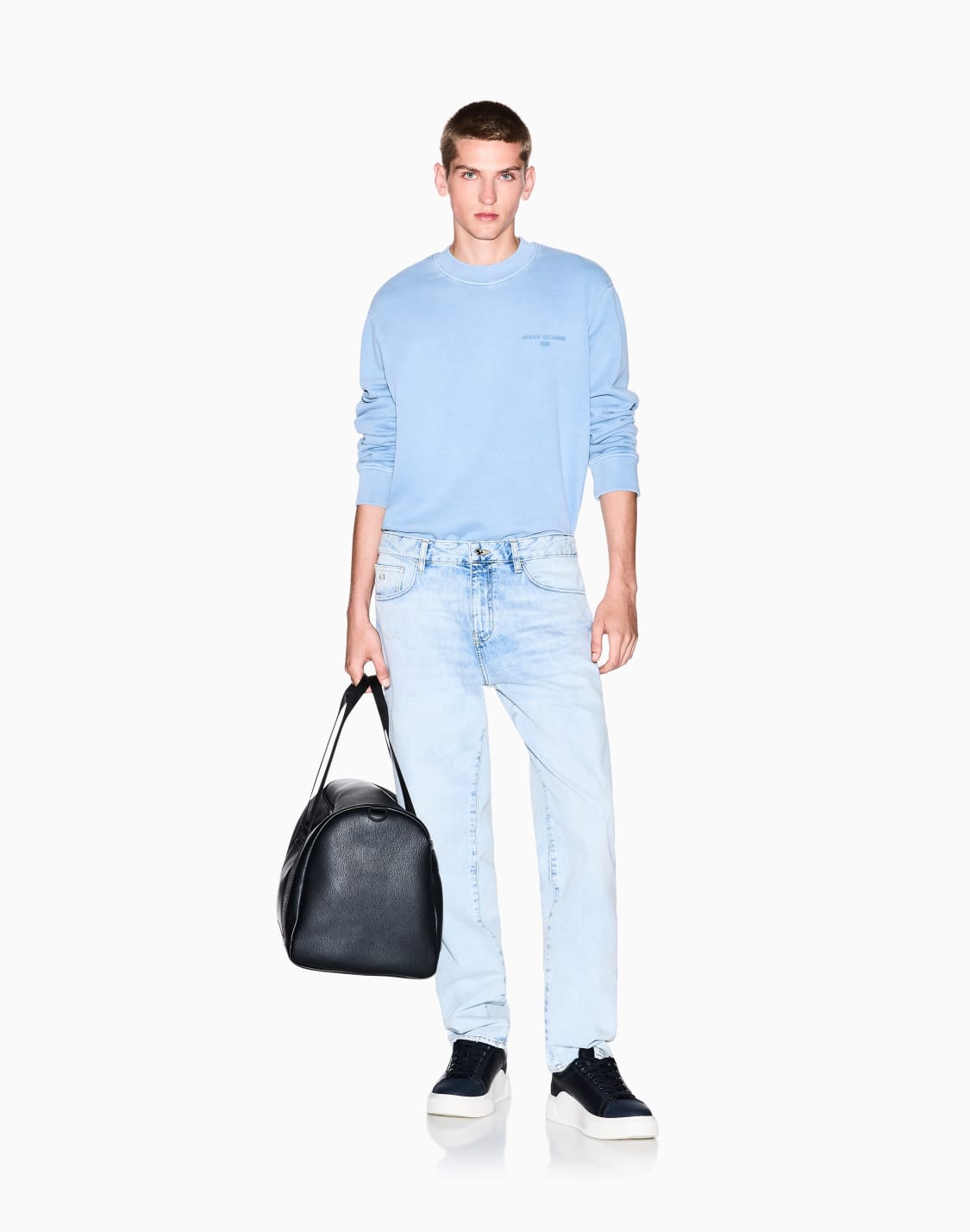 sweatshirts-without-hood-light-blue--armani-exchange