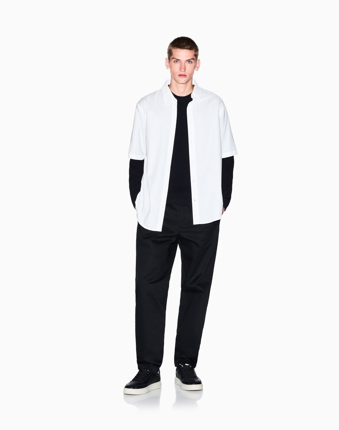 short-sleeved-cotton-jacquard-shirt-white--armani-exchange