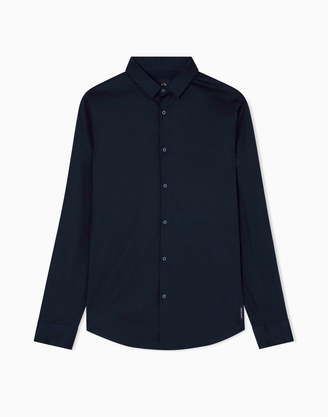 slim-fit-shirt-in-stretch-cotton-poplin-navy_blue--armani-exchange