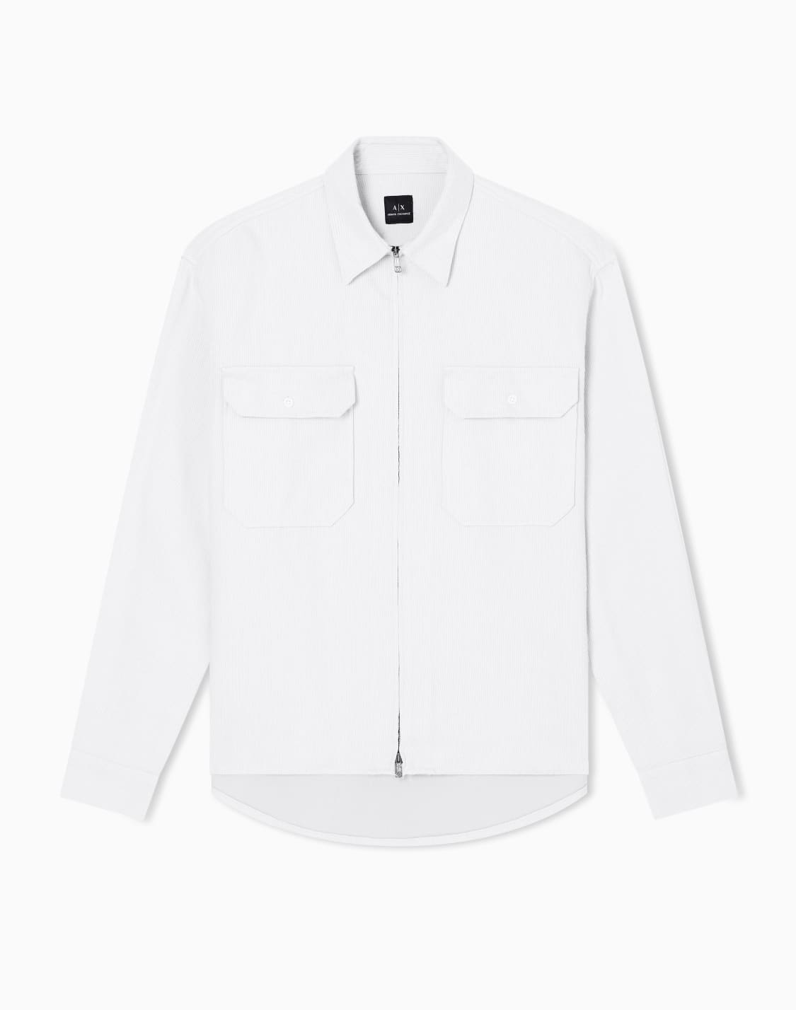 ヤンダイドコットン-ジップシャツ-ベジュ--armani-exchange