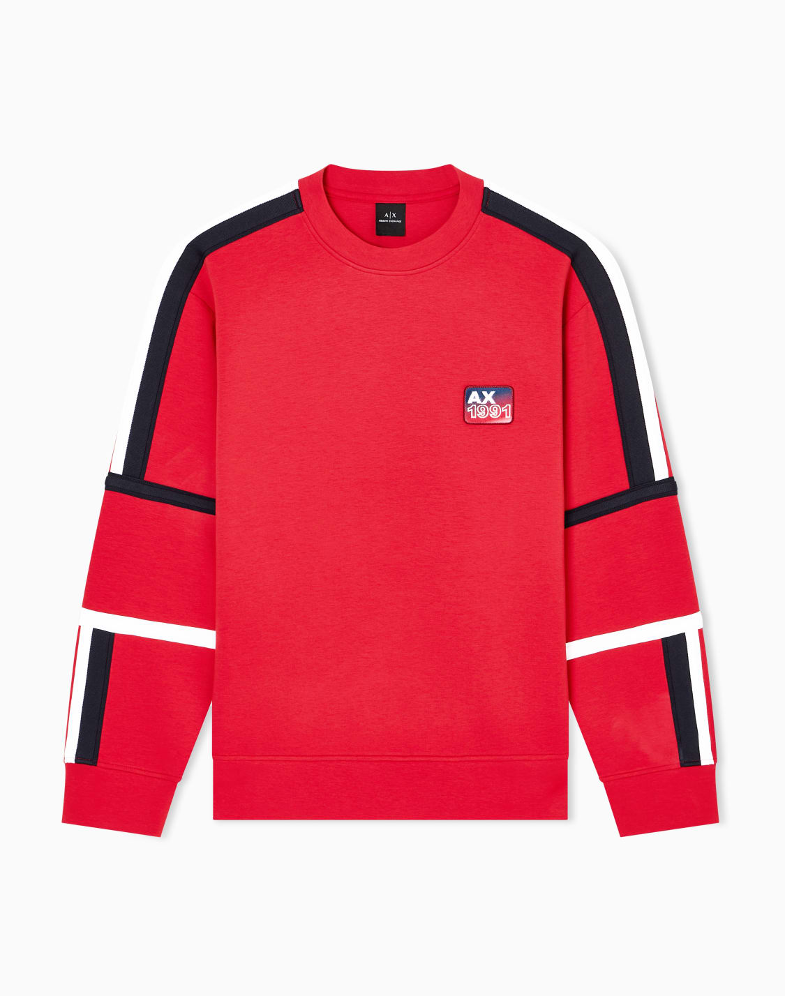 felpa-con-bande-a-contrasto-rosso--armani-exchange