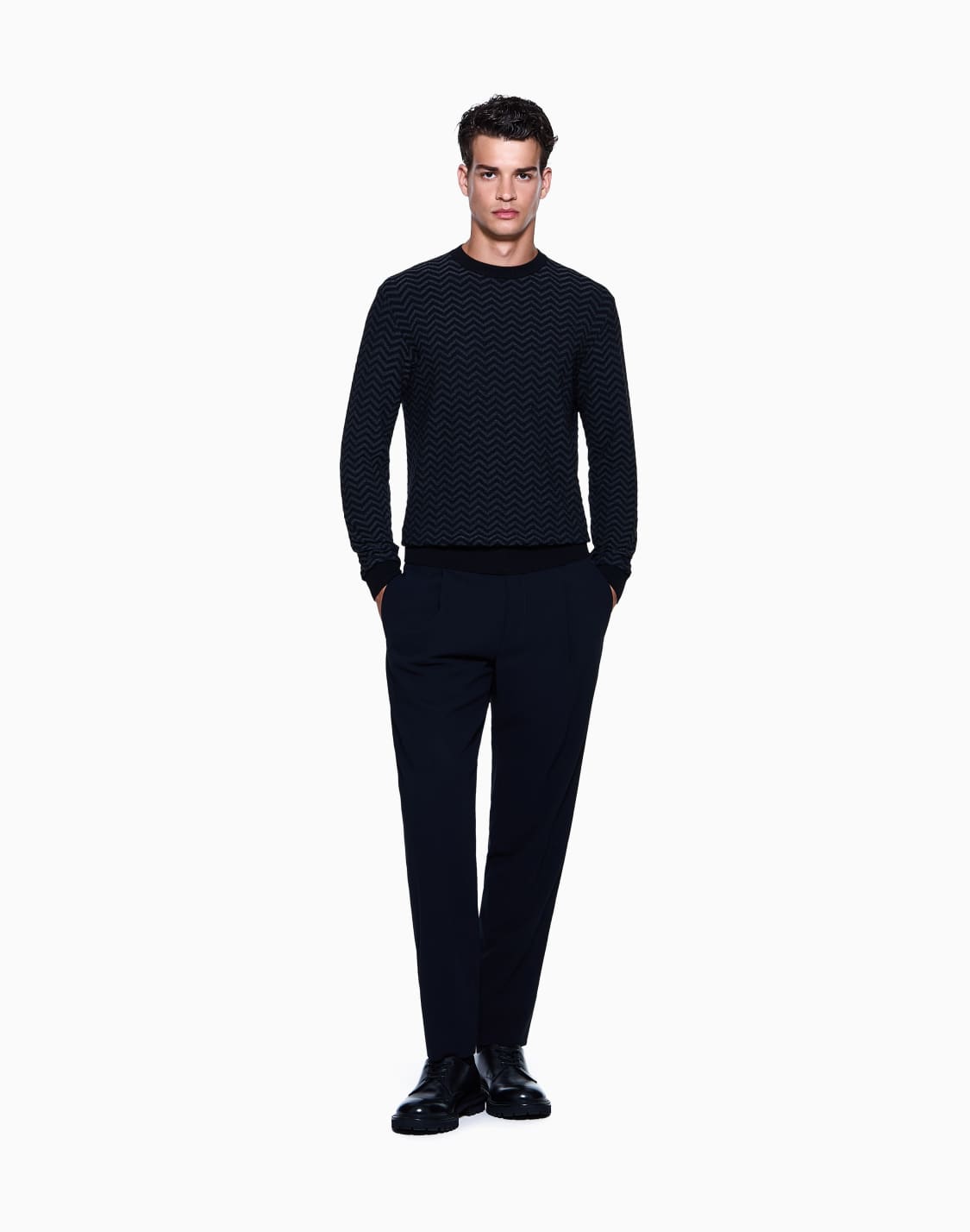 plated-chevron-virgin-wool-crew-neck-jumper-black--giorgio-armani