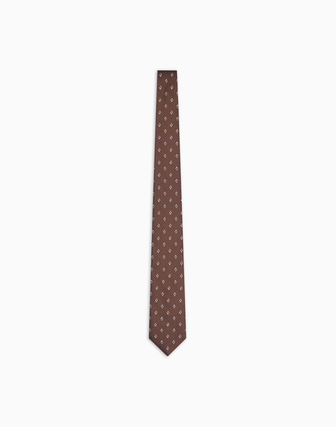 cravate-en-pure-soie-micro-losanges-jacquard-marron--emporio-armani