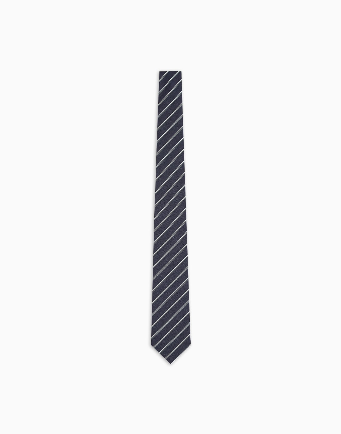 cravate-en-pure-soie-rayures-bicolores-jacquard-bleu-marine--emporio-armani