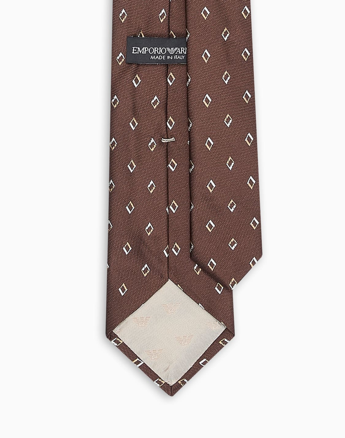 cravate-en-pure-soie-micro-losanges-jacquard-marron--emporio-armani