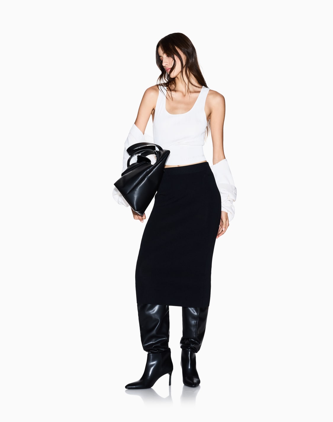 faldas-a-media-pierna-negro--armani-exchange