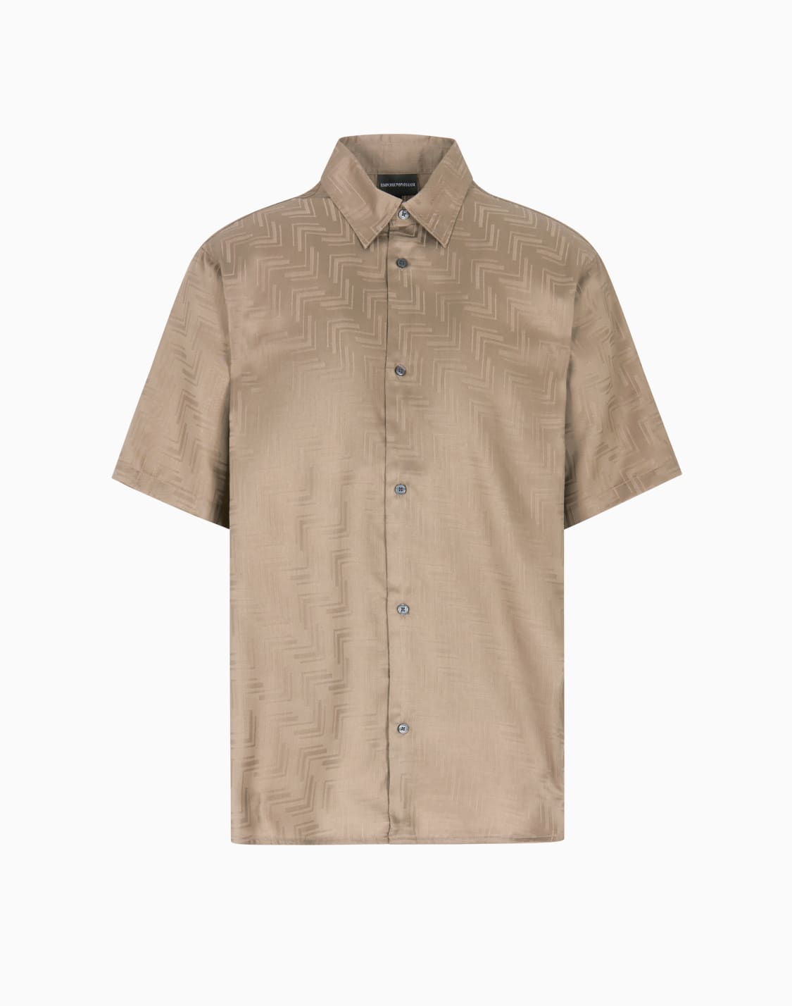 asv-short-sleeved-shirt-in-jacquard-lyocell-brown--emporio-armani