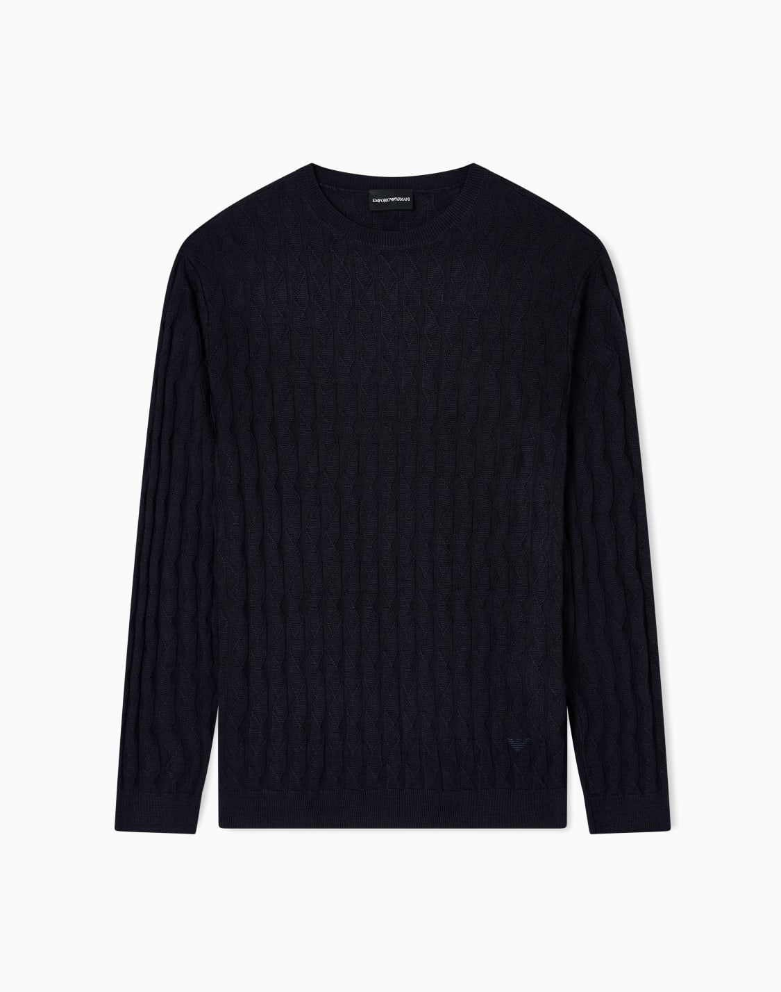 asv-セタ-リヨセル混紡-エンボスパタンニット-ネイビブル--emporio-armani