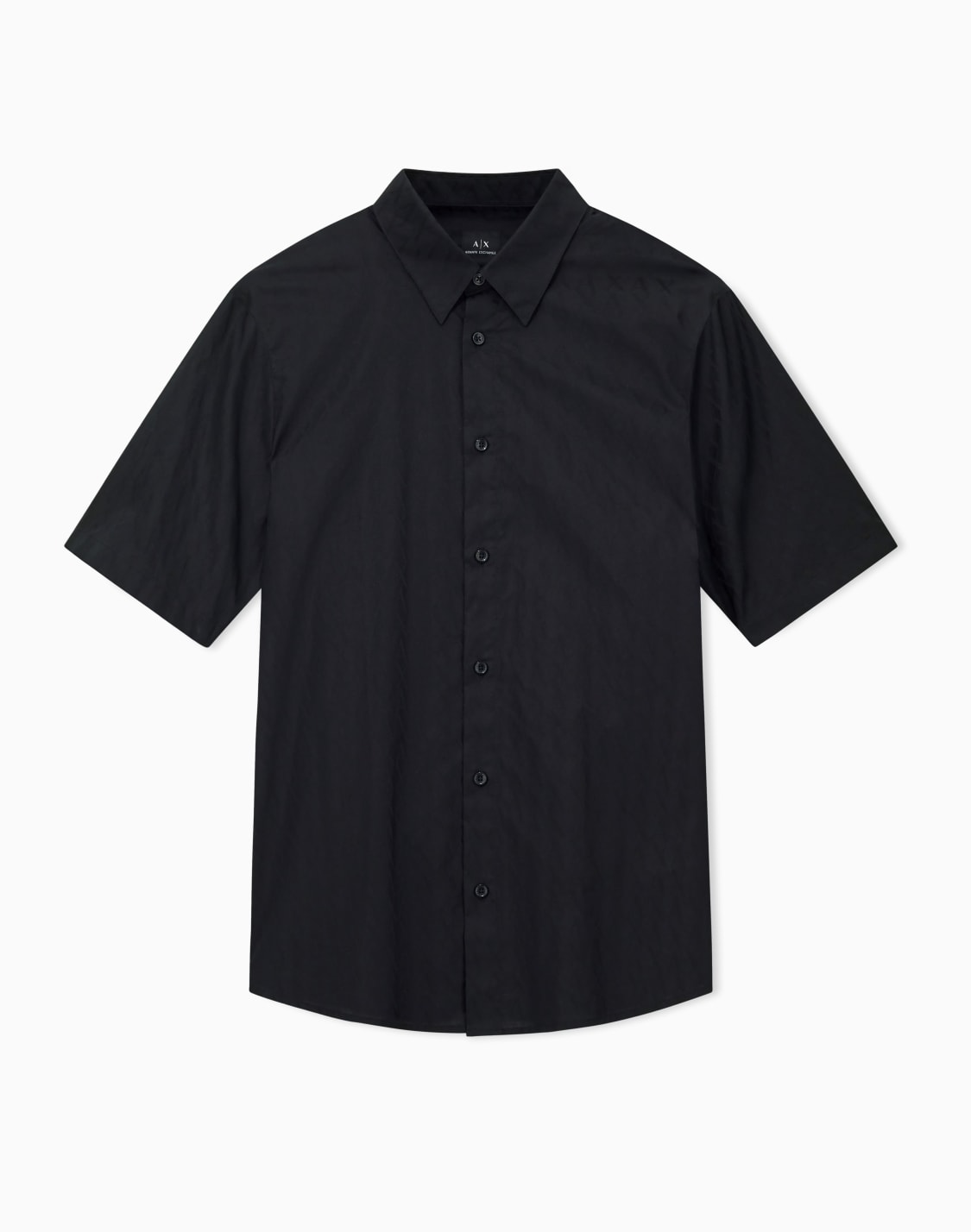 short-sleeved-cotton-jacquard-shirt-black--armani-exchange