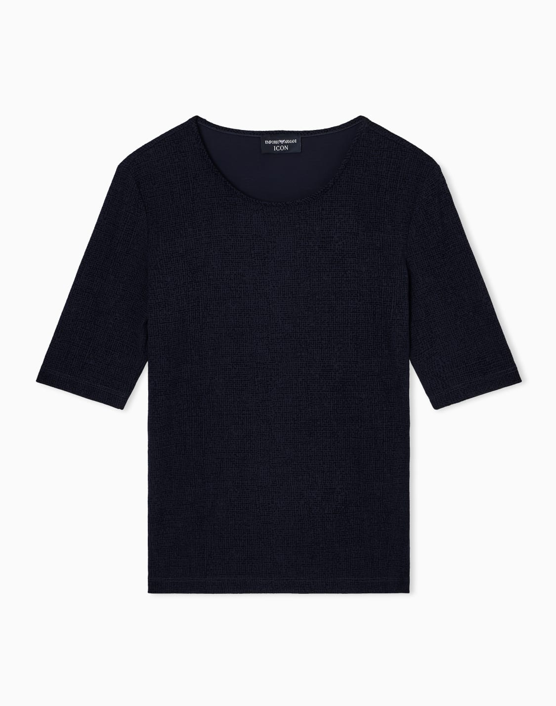 t-shirt-en-jersey-interlock-aspect-crpe-et-motif-floqu-icon-bleu--emporio-armani
