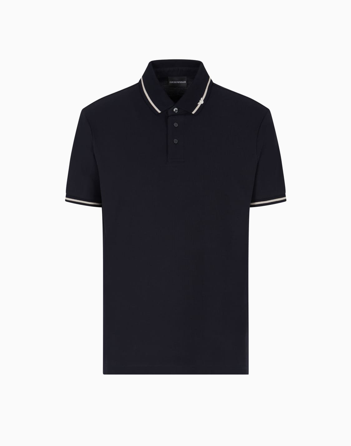 polo-de-piqu-con-bordes-y-bordado-de-microguila-azul-marino--emporio-armani