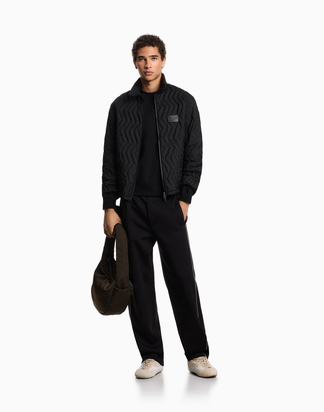 pantalon-en-jersey-double-avec-passepoil-noir--emporio-armani