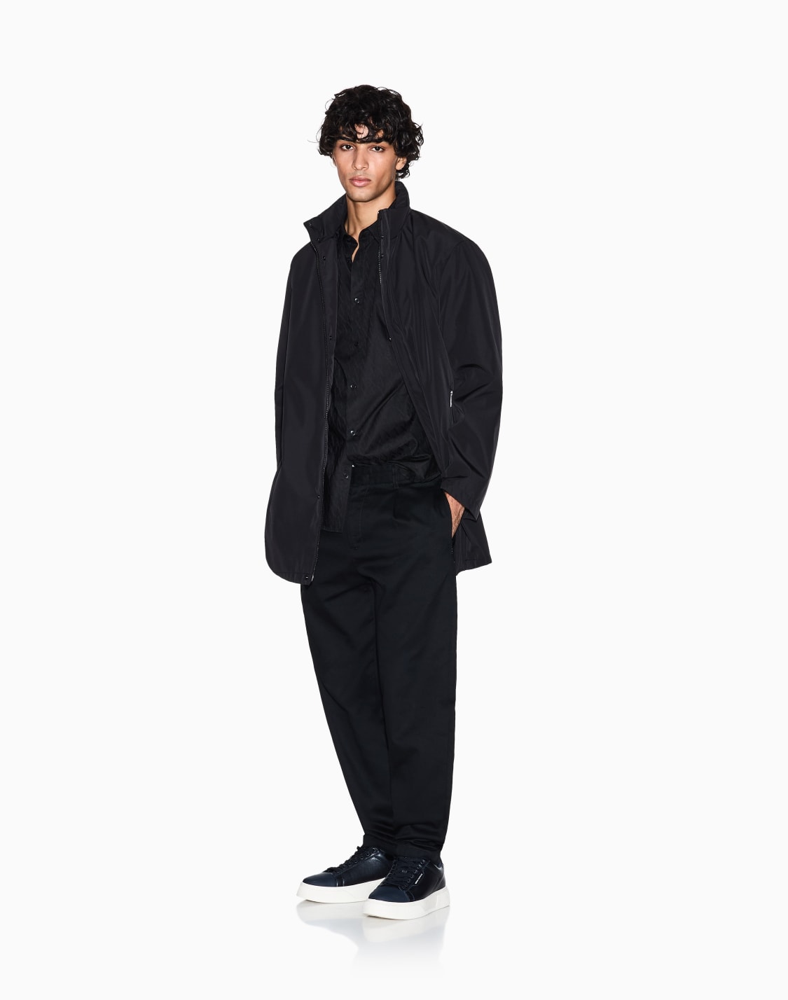 short-sleeved-cotton-jacquard-shirt-black--armani-exchange