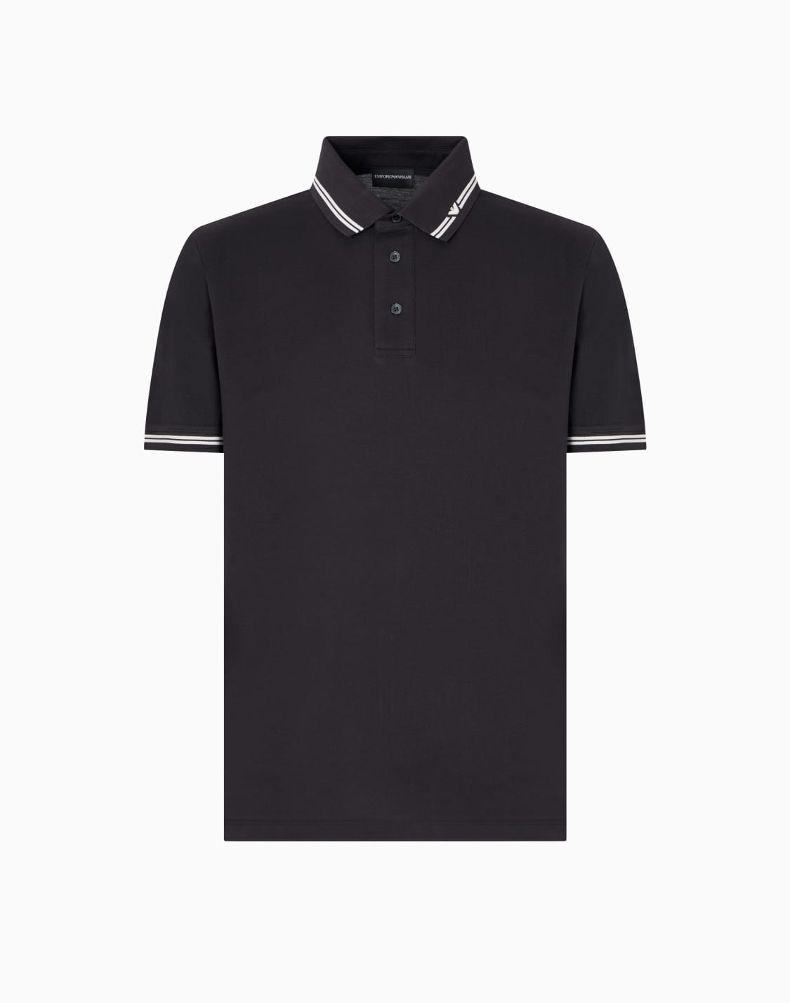 polo-de-piqu-con-cuello-perfilado-gris--emporio-armani
