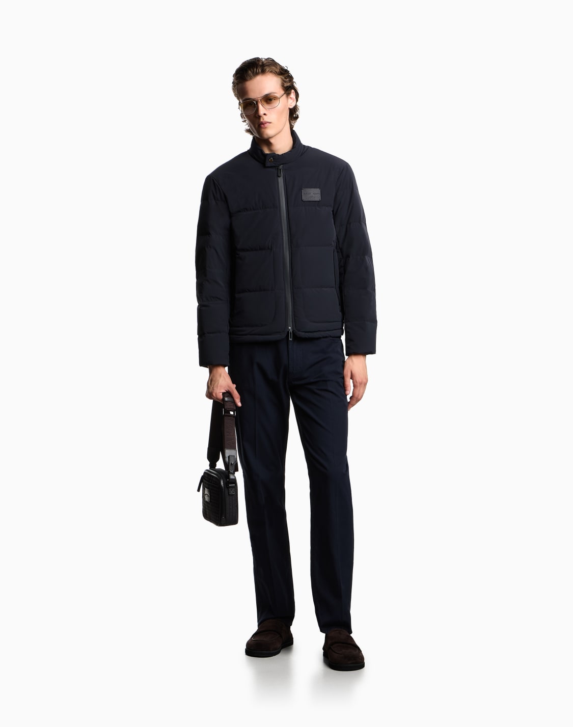 chaqueta-de-plumas-acolchada-en-nailon-con-spandex-azul-marino--emporio-armani