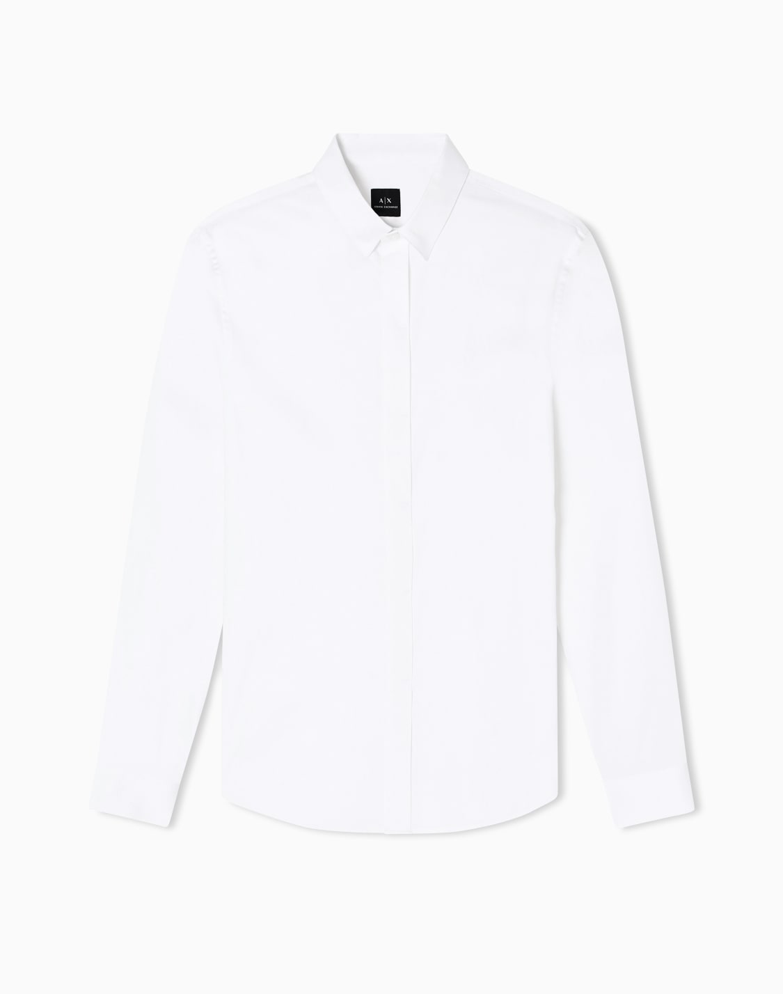 chemise-slim-fit-en-satin-stretch-blanc--armani-exchange