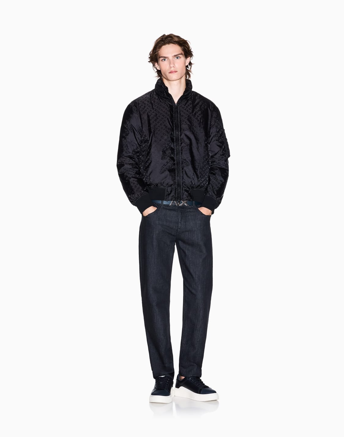 オルオバジャカドロゴ-ナイロンパファブルゾン-ブラック--armani-exchange