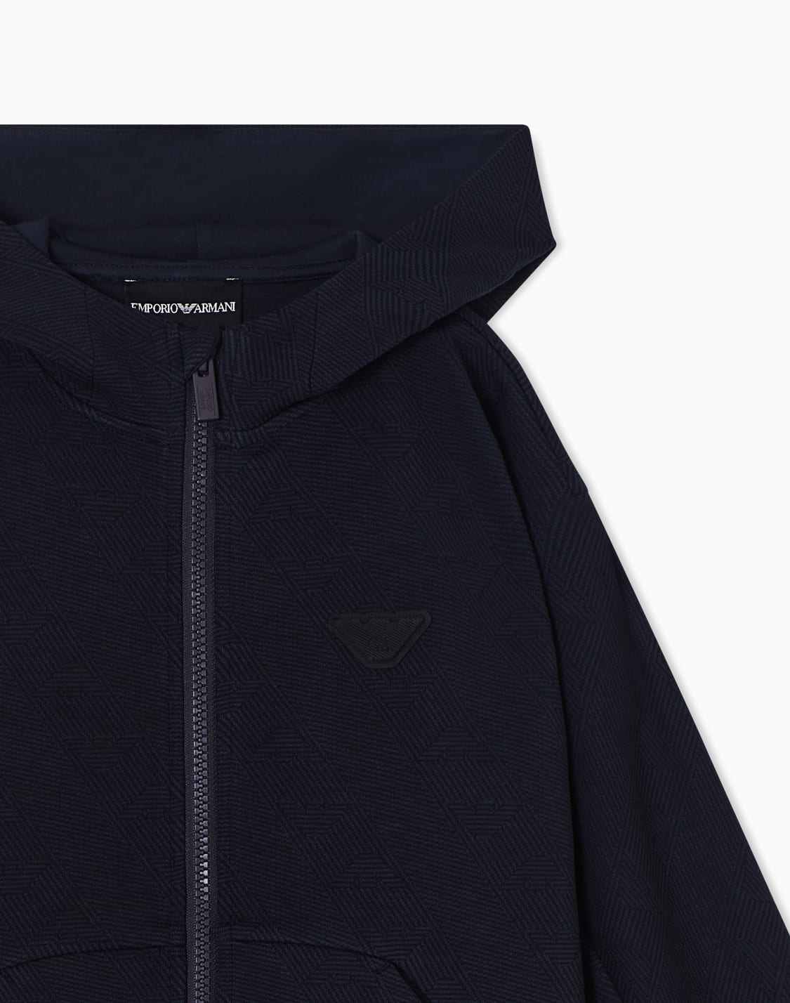 フド付きジップアップ-スウェットシャツ-ダブルジャジ-ジャカド-ネイビブル--emporio-armani