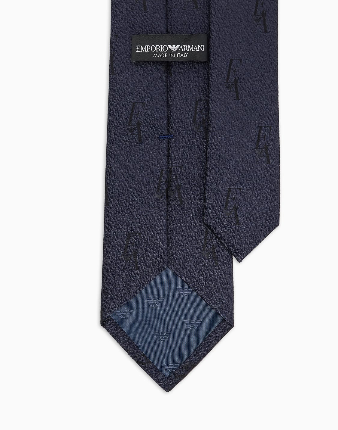 ネクタイ-ピュアシルク-ジャカドeaロゴ-ネイビブル--emporio-armani