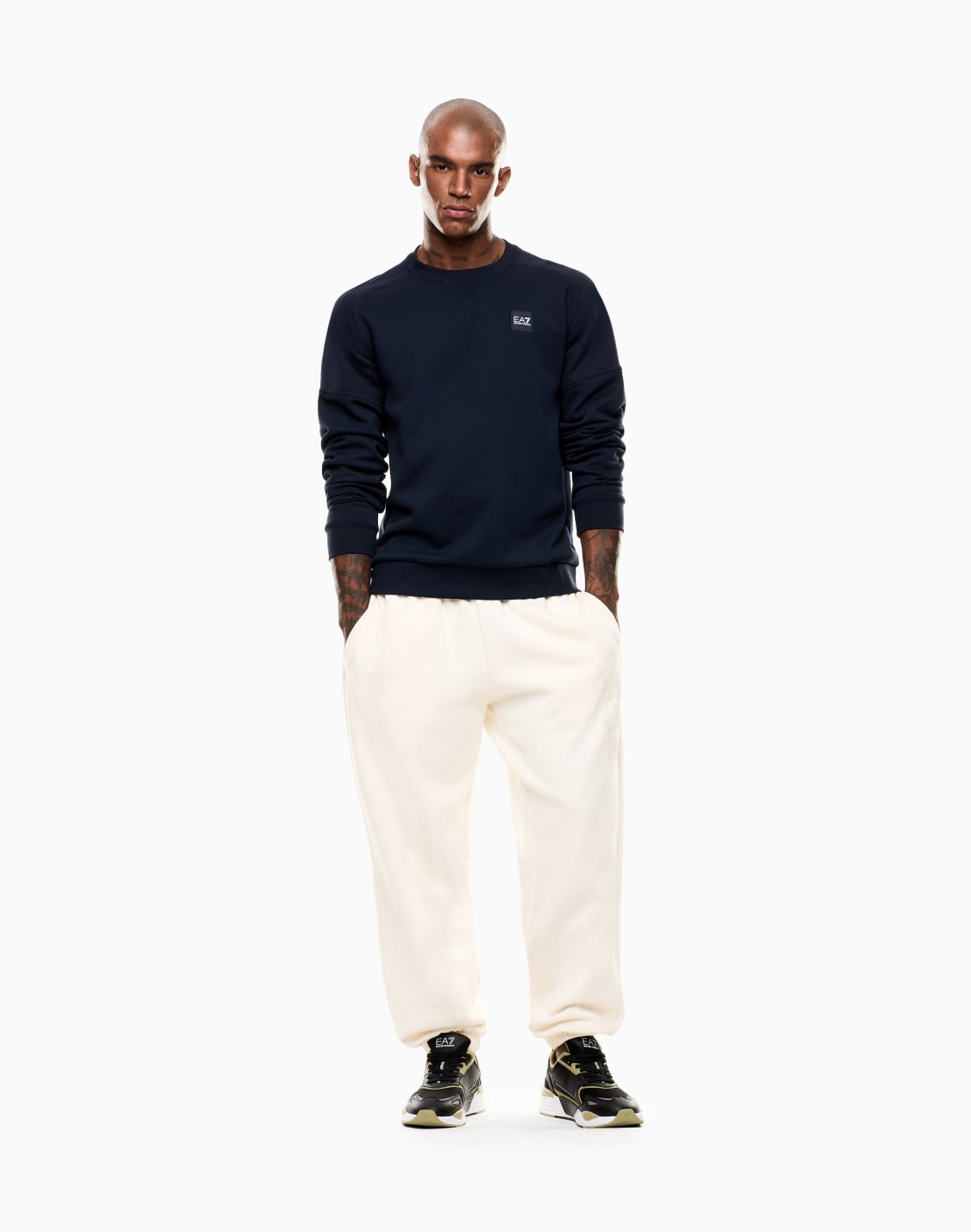 sweat-shirt-ras-du-cou-visibility-en-mlange-de-coton-bleu--ea7