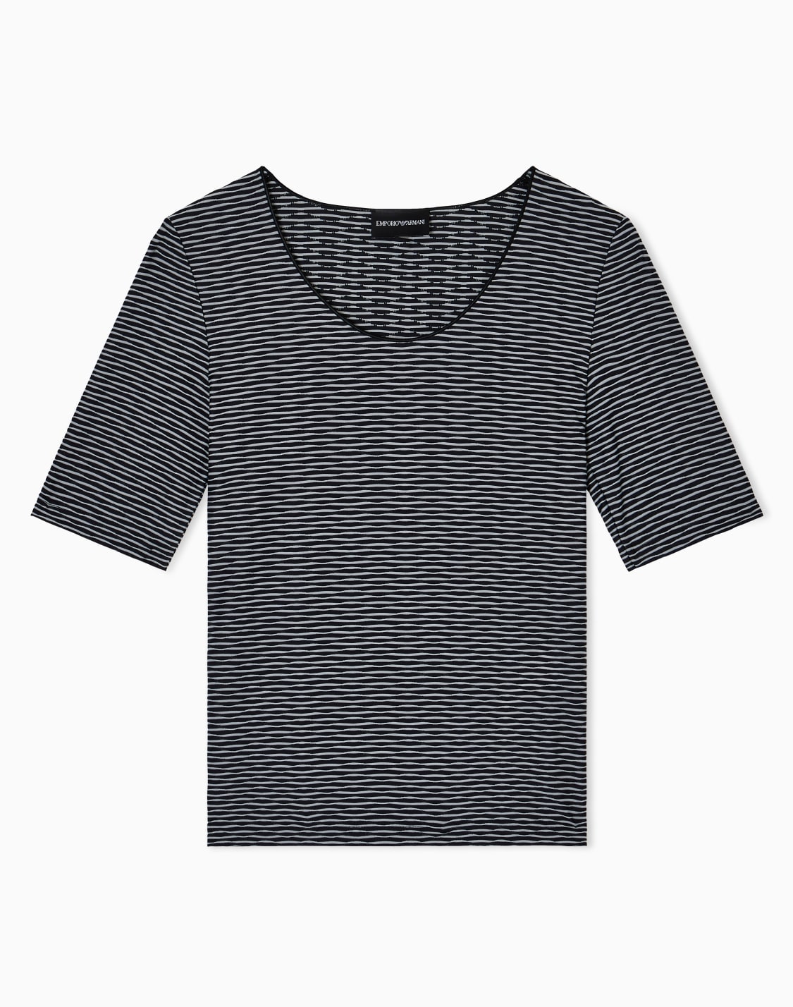 short-sleeved-jumper-in-two-tone-jacquard-jersey-grey--emporio-armani