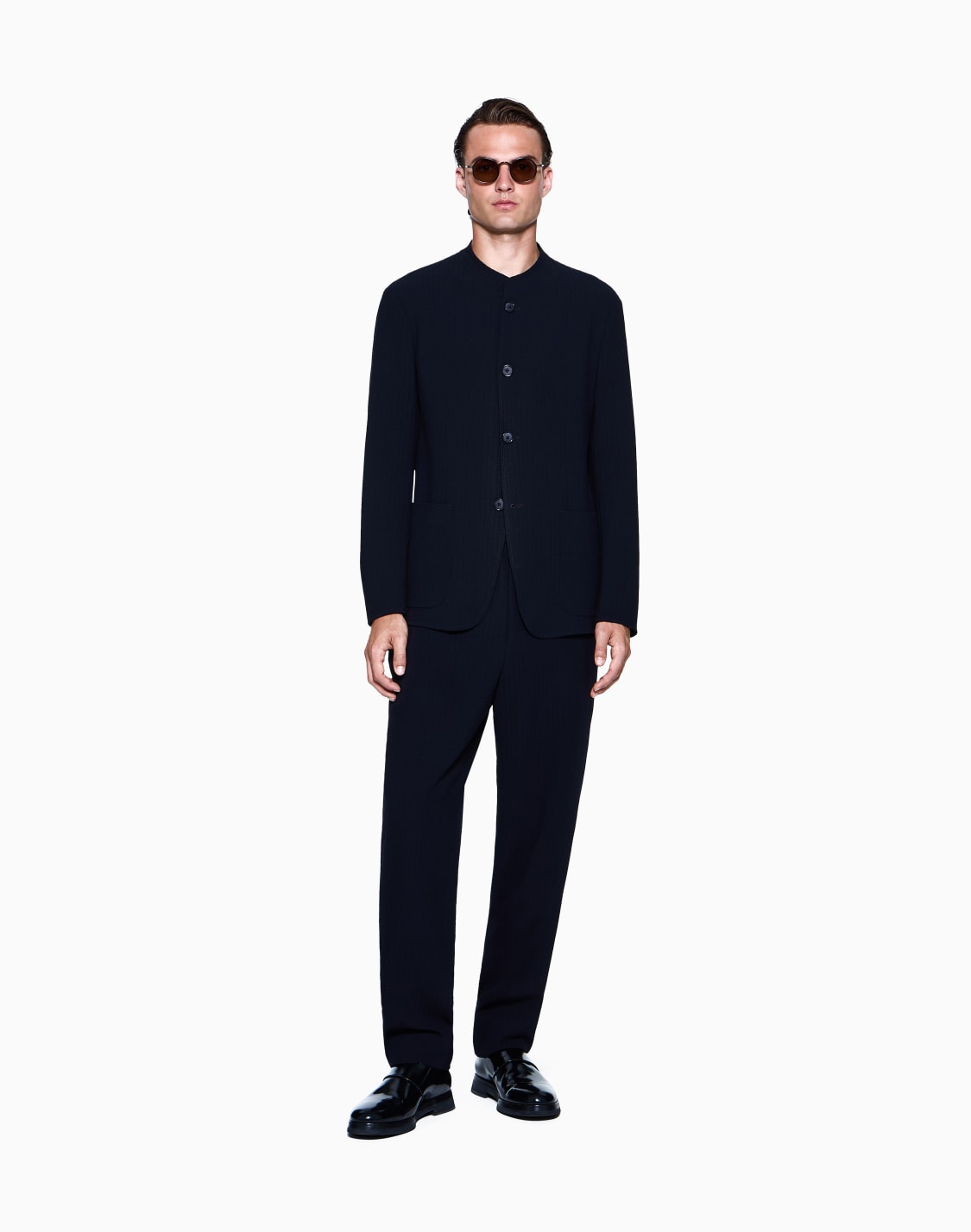 ノタックパンツ-バジンウル-シアサッカ-ブル--giorgio-armani