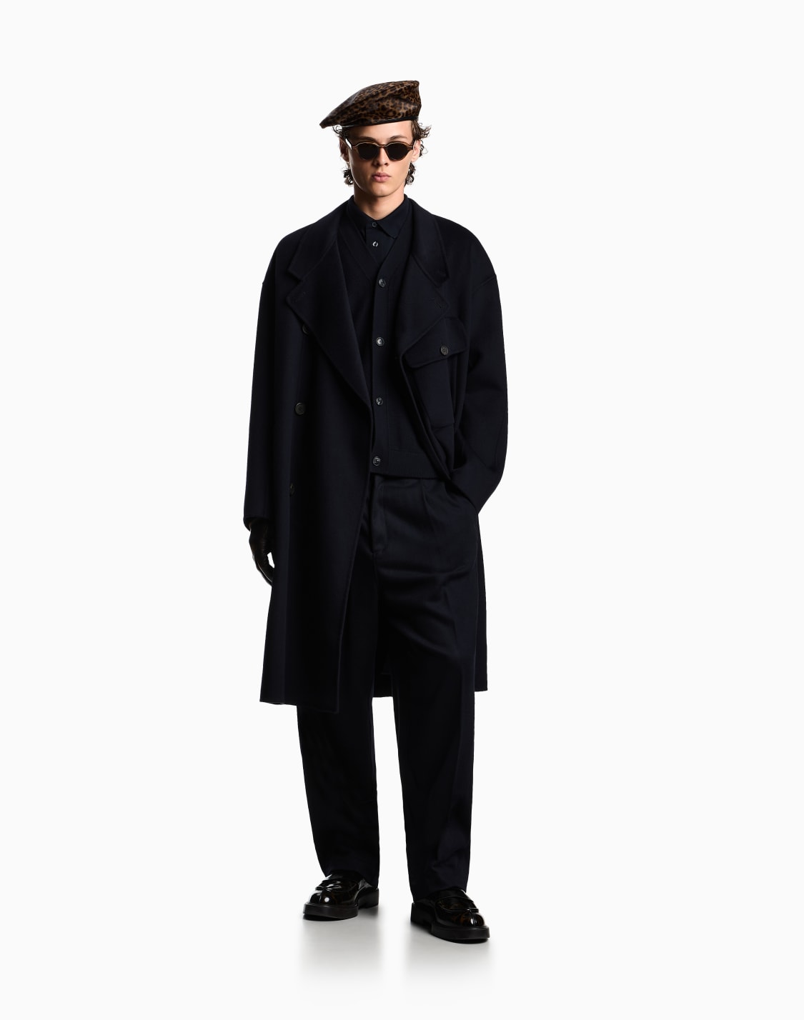 vネックカディガン-バジンウル-プラッシュニット-ネイビブル--emporio-armani