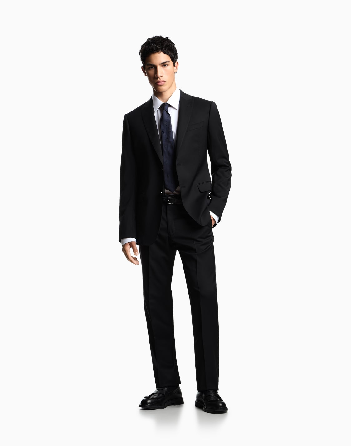 オンライン限定レギュラフィット-シングルブレストスツ-バジンウルアミュア-ジャカドストライプ-ブラック--emporio-armani