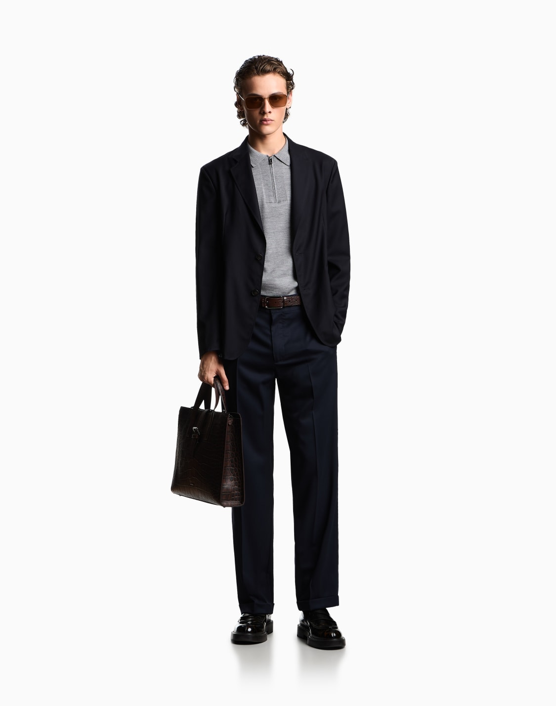 icon-シングルブレストジャケット-ライトウル-トロピカルキャンバス-ネイビブル--emporio-armani