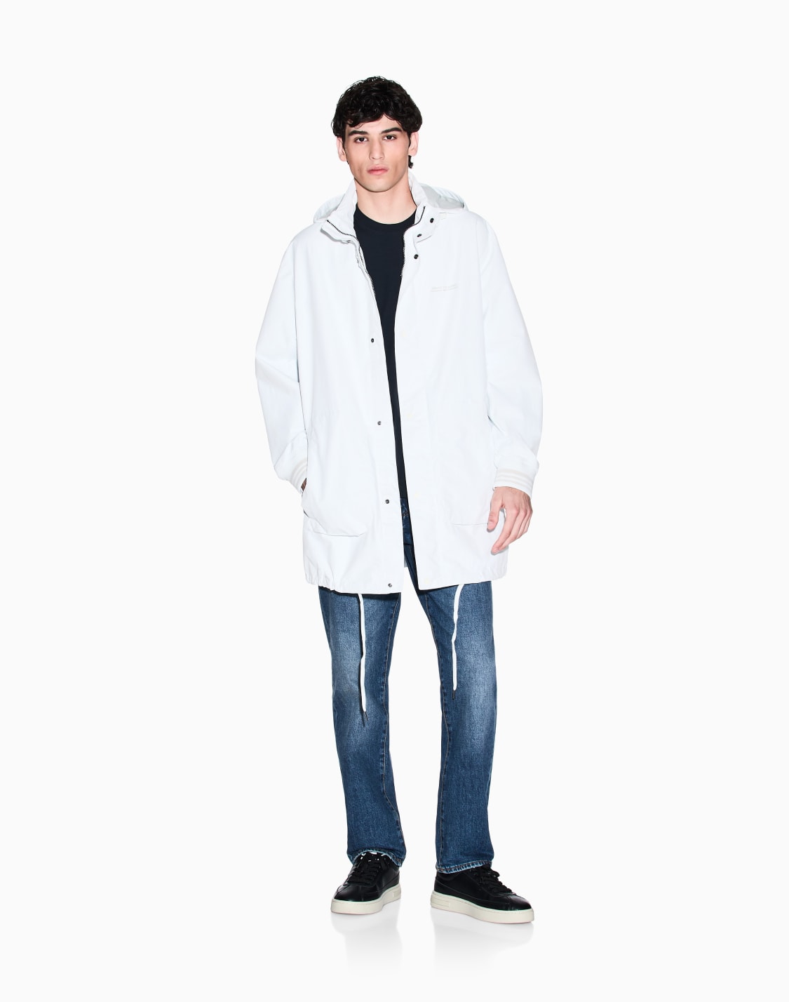 パッチポケットディテル-ガメントダイ-半袖クルネックtシャツ-ネイビブル--armani-exchange