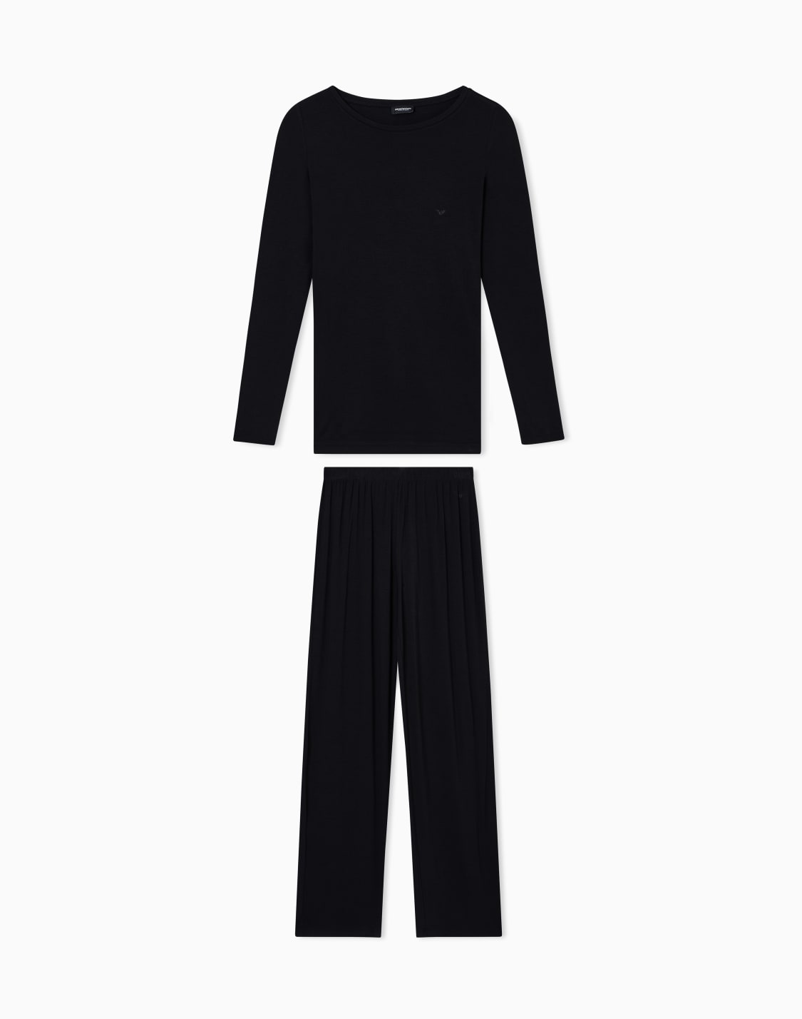 パジャマ-ウルリヨセル混紡-ブラック--emporio-armani