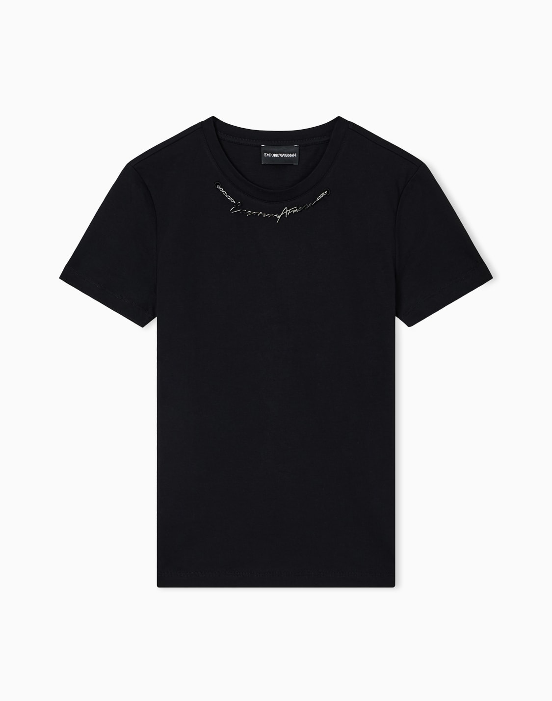 t-shirt-aus-leichtem-jersey-mit-schmuck-logo-detail-schwarz--emporio-armani