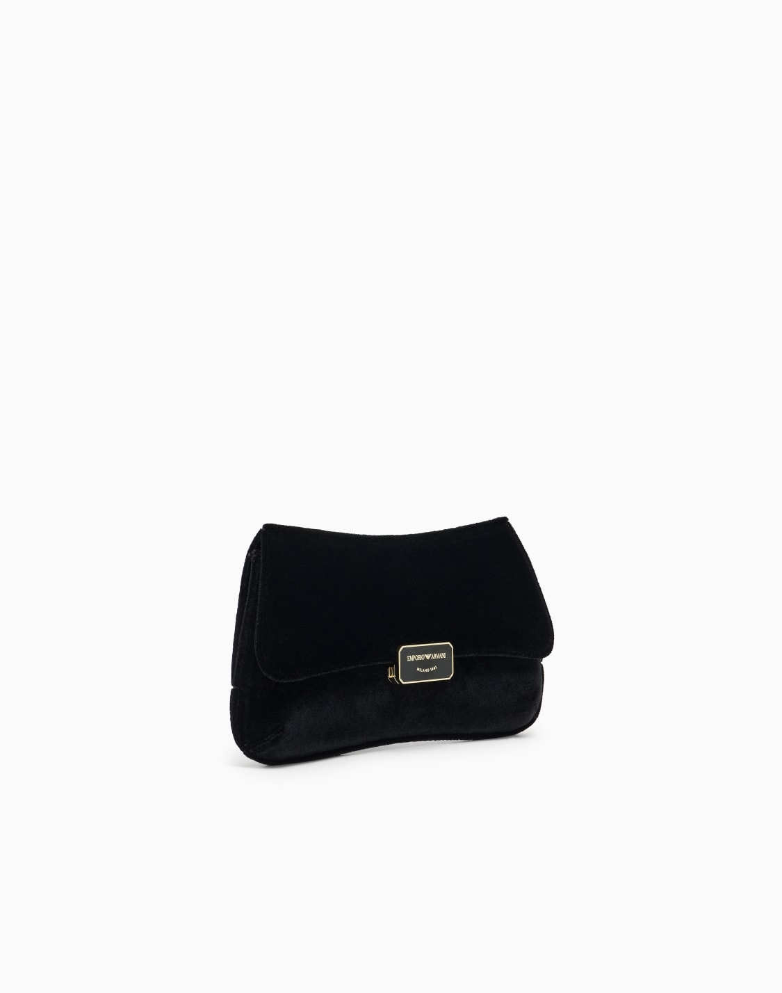 -クラッチバッグ-スムスベルベット-チェンストラップ付き-ブラック--emporio-armani