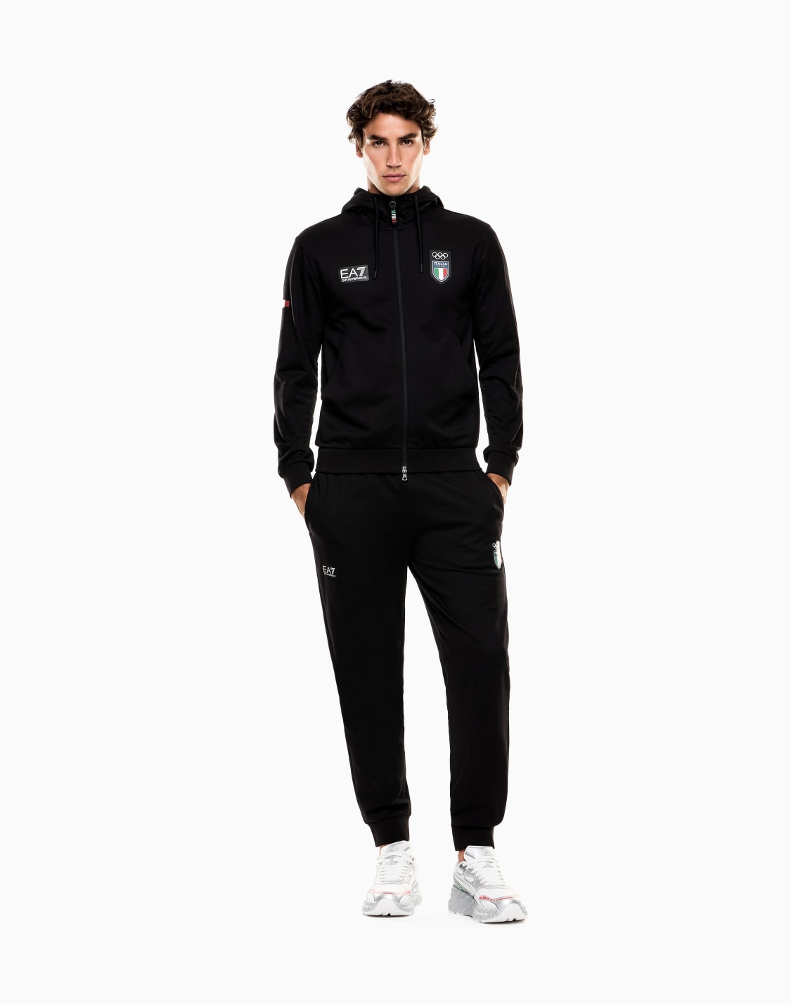 italia-team-tuta-in-cotone-nero--ea7