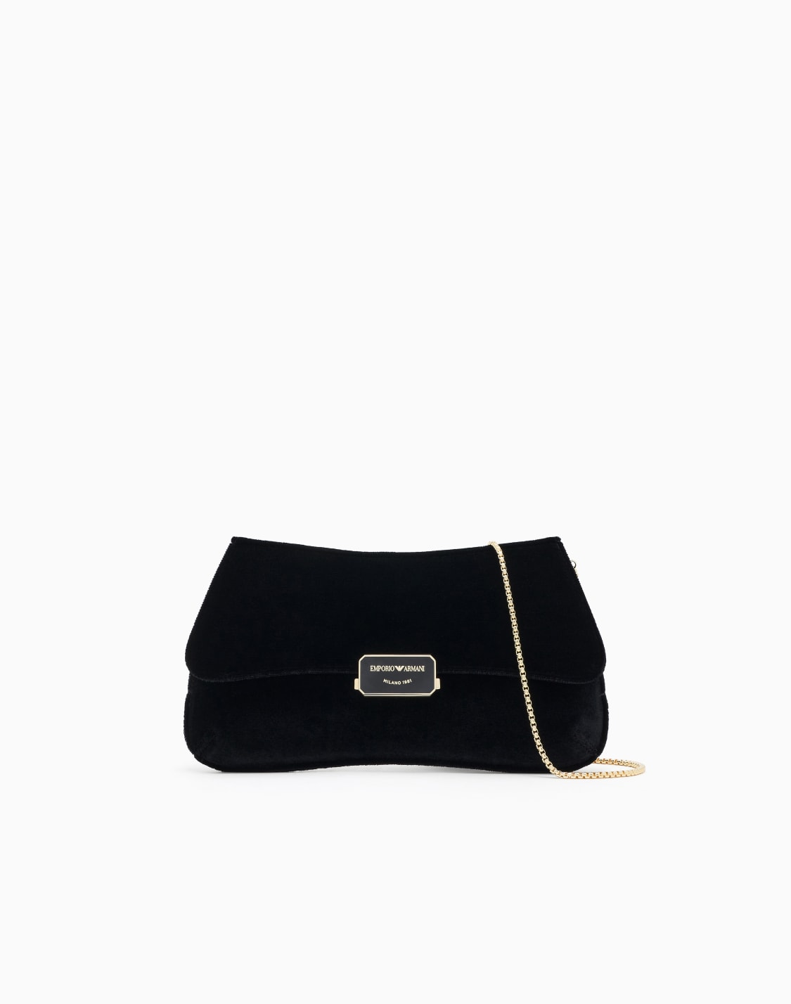 -クラッチバッグ-スムスベルベット-チェンストラップ付き-ブラック--emporio-armani