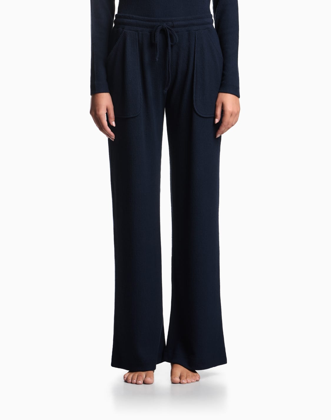 pantalon-de-dtente-en-viscose-fines-ctes-bleu--emporio-armani