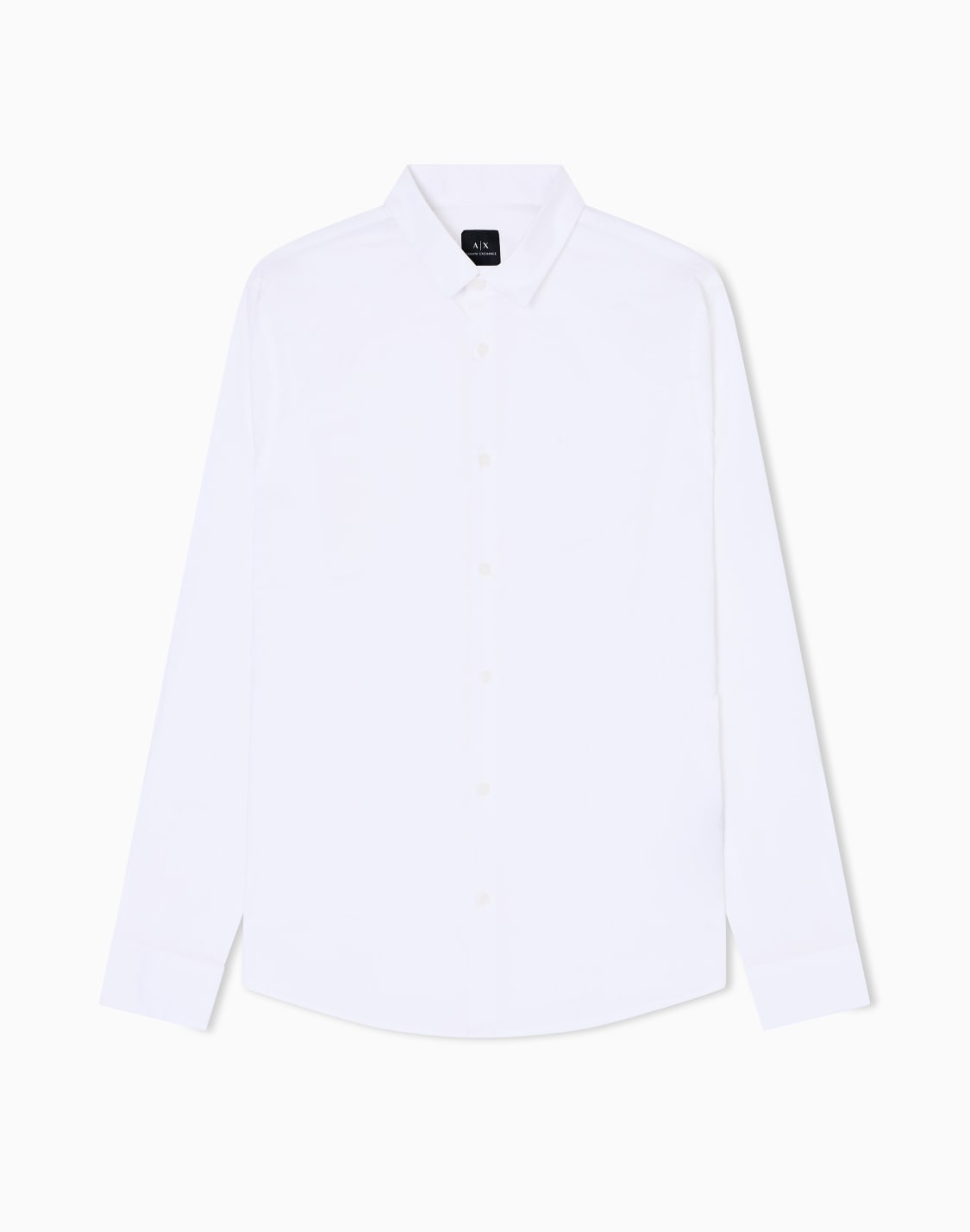 slim-fit-shirt-in-stretch-cotton-poplin-white--armani-exchange