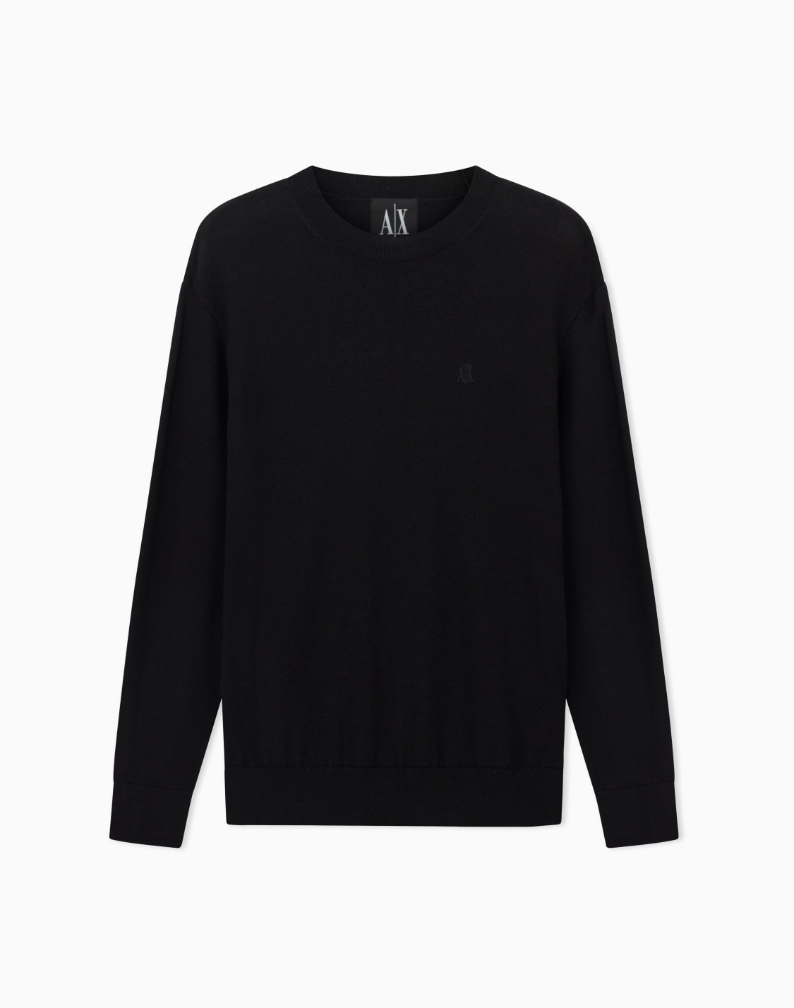 -cotton-blend-crew-neck-sweater-black--armani-exchange