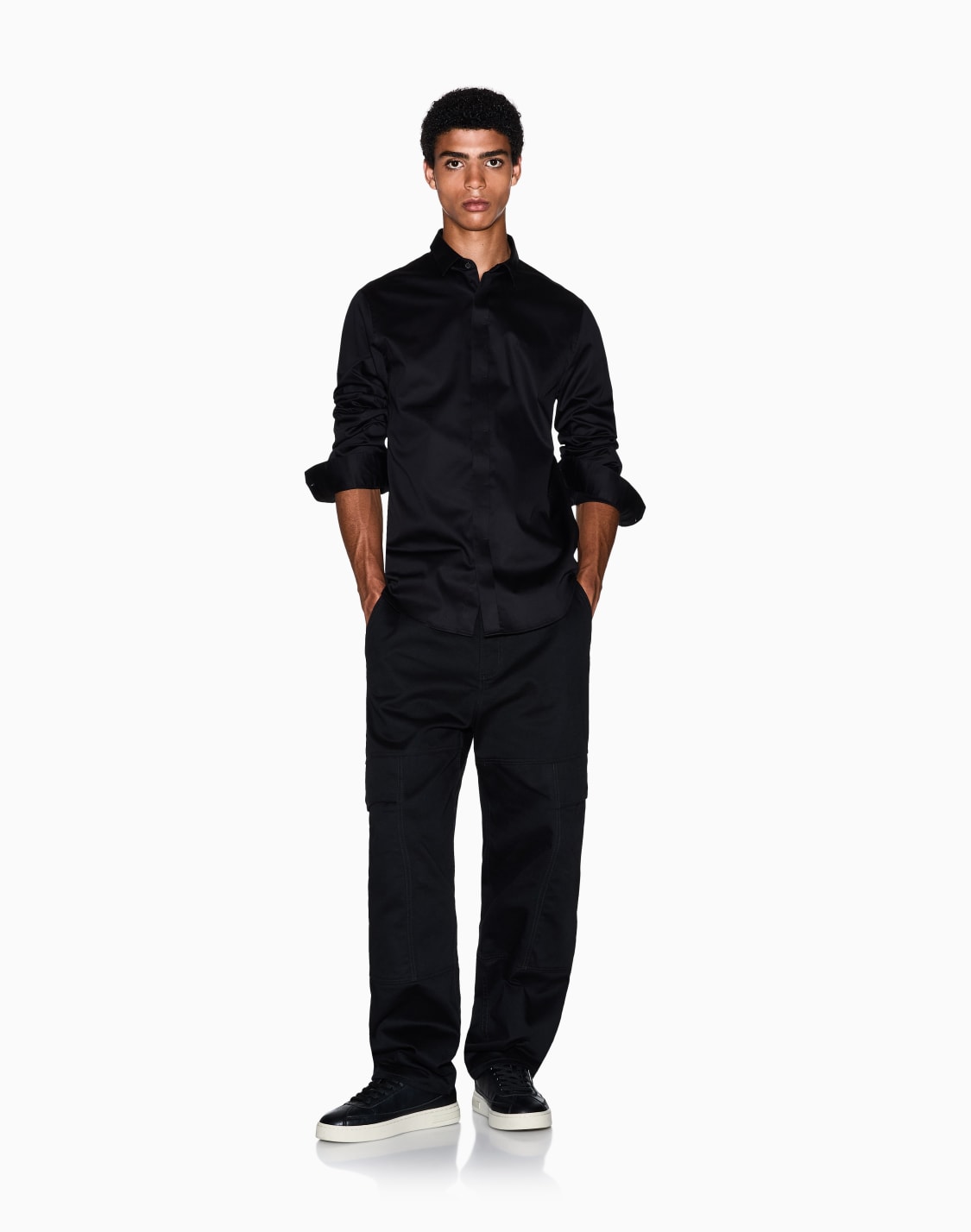 slim-fit-cotton-shirt-black--armani-exchange
