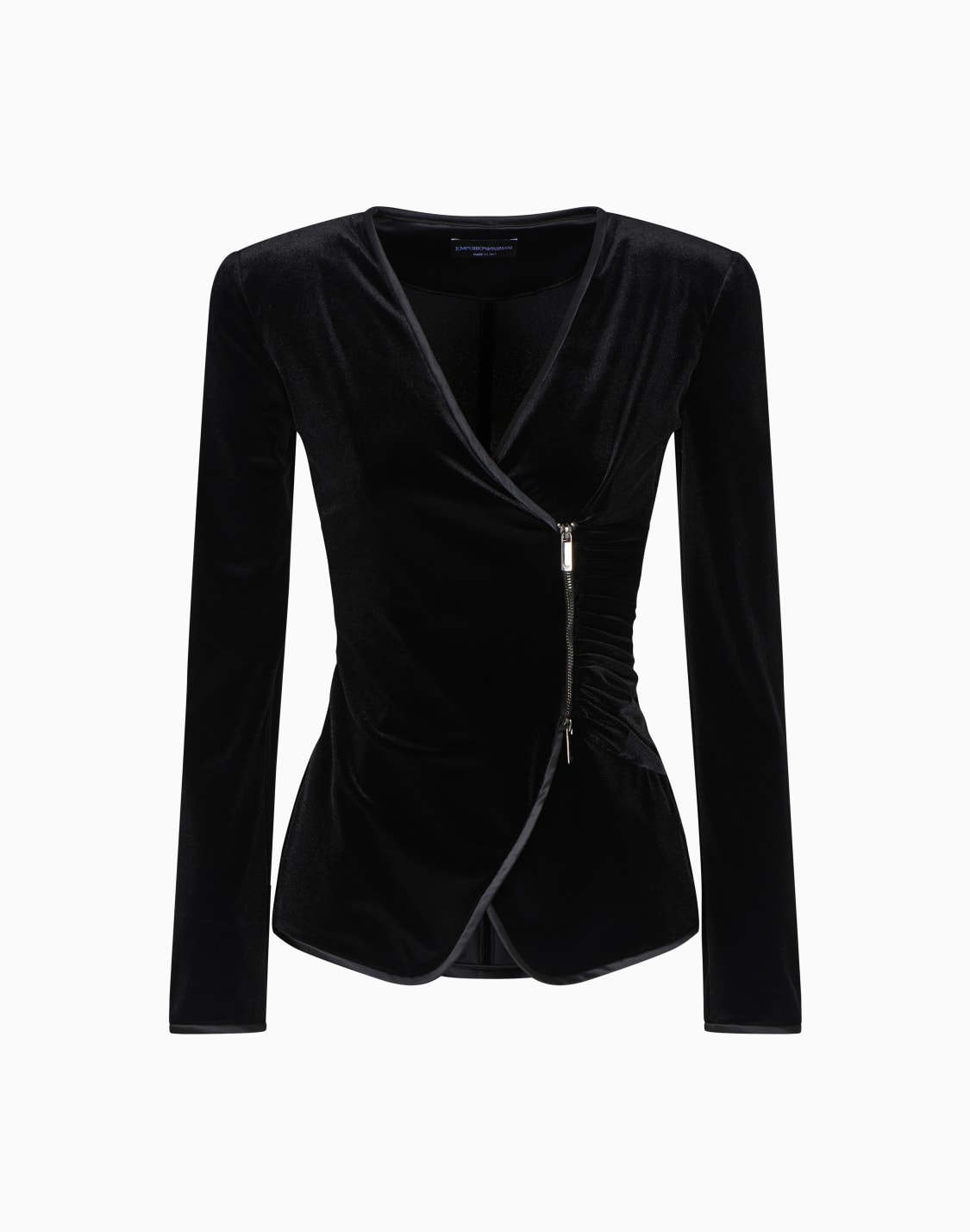 chenille-jersey-jacket-with-off-centre-closure-black--emporio-armani