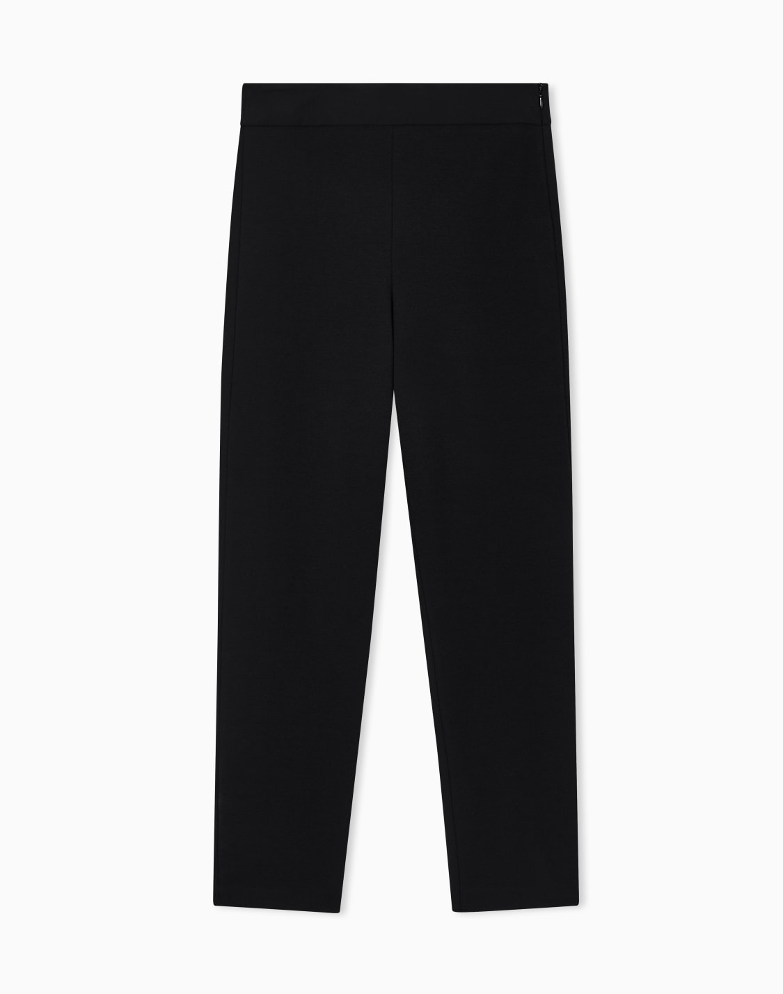 pantalon-coupe-slim-en-tissu-maille-milanaise-avec-bandeau-en-satin-noir--emporio-armani