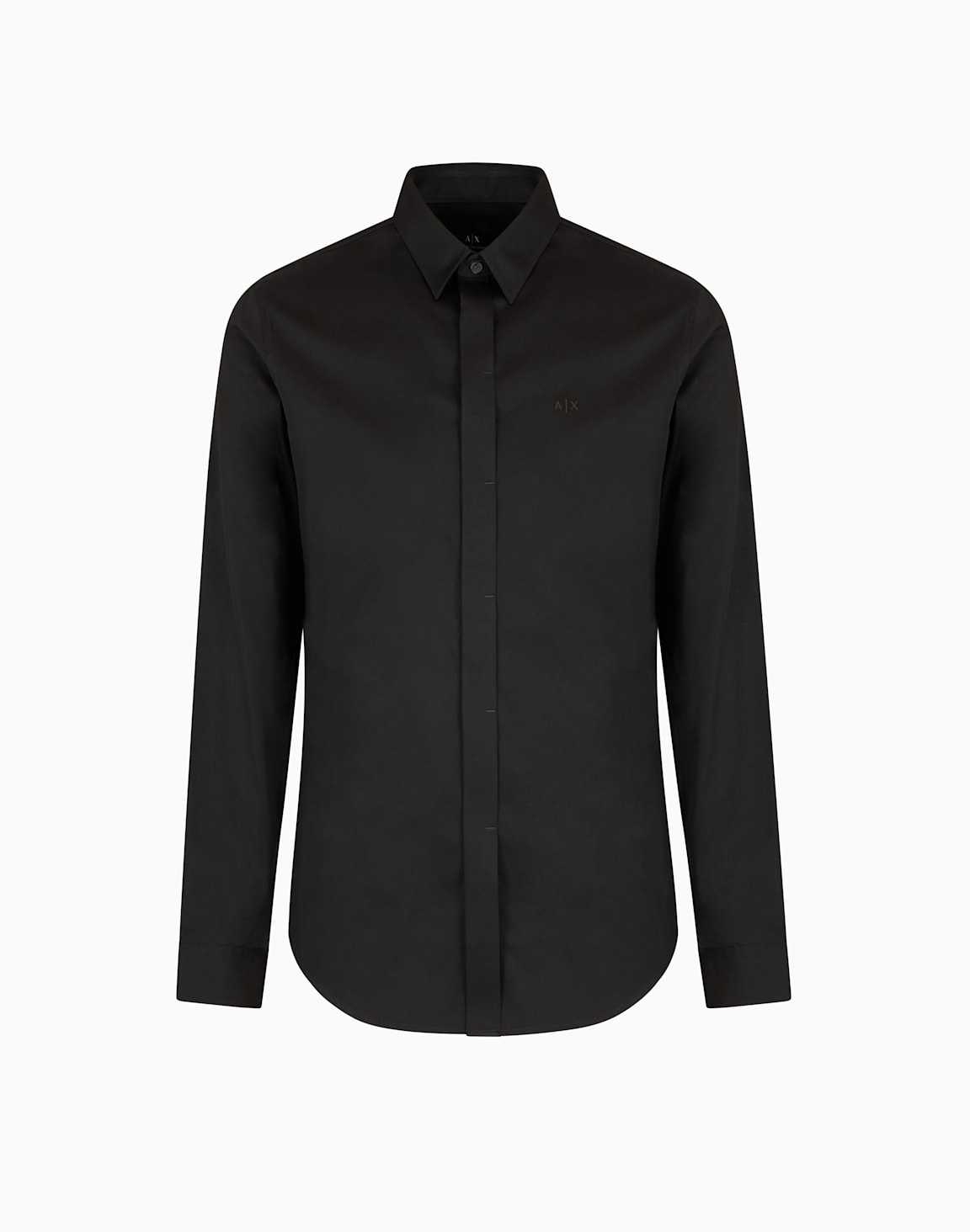 chemise-slim-fit-en-satin-stretch-vert--armani-exchange
